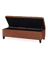 Velvet Storage Ottoman Bench with Tufted Lift-Top, Upholstered Accent for Bedroom or Living Room-The Pop Home