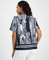 Nautica Jeans Women's Paisley Button-Front Shirt