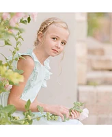Hope & Henry Big Girls Seersucker Flutter Sleeve Open Back Dress