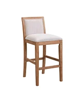 30.5-Inch Upholstered Bar Stools Set of 2, Retro Chairs for Kitchen Island or Dining Room-The Pop Home