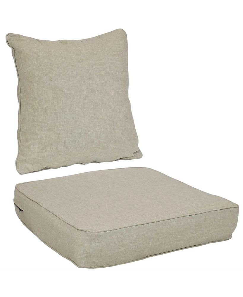 Indoor/Outdoor Olefin Replacement Deep Back and Seat Cushion Set for Patio Chair - 2pc