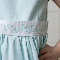 Hope & Henry Toddler Girls Heirloom Round Collar Sateen Party Dress with Embroidered Sash