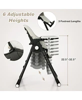 Gouun 4-in-1 Baby High Chair with 6 Adjustable Heights