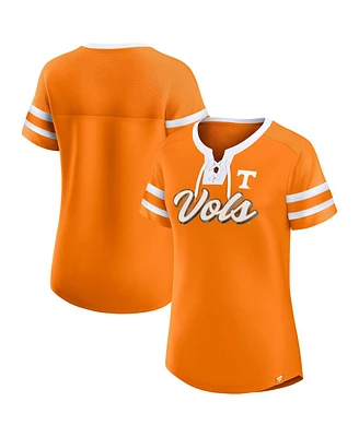 Fanatics Women's Tennessee Orange Volunteers Iconic Athena Lace-Up T-Shirt