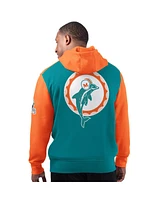 Starter Men's Aqua Miami Dolphins Extreme Vintage Logo Pullover Hoodie