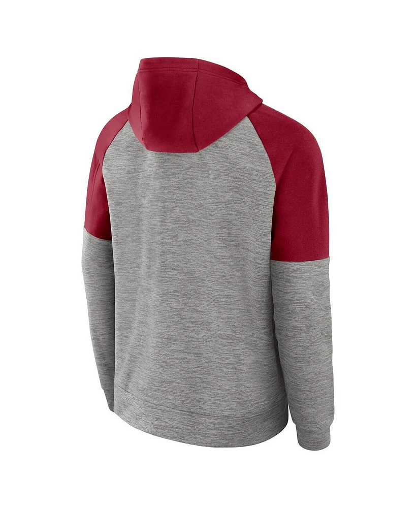 Nike Men's Heather Gray Usc Trojans Fitness Raglan Performance Full-Zip Hoodie