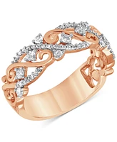 Diamond Filigree Openwork Band (3/8 ct. t.w.) in 10k Rose Gold