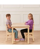 ECR4Kids 24in x 36in Rectangular Hardwood Table and Chair Set, 12in Seat Height, 1