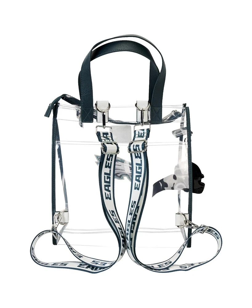 Loungefly Philadelphia Eagles Clear Convertible Backpack Tote Bag