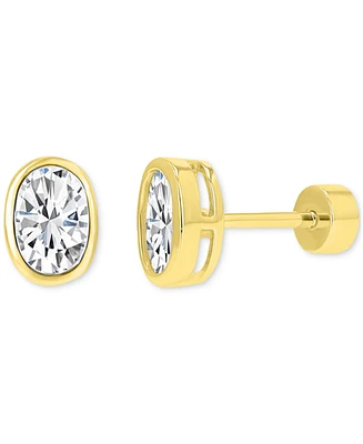 Cubic Zirconia Oval Stud Earrings (1-3/8 ct. t.w.) 14k Gold-Plated Sterling Silver