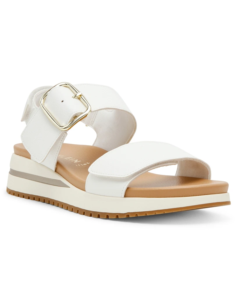 Anne Klein Women's Evanti Buckle Double Strap Sporty Sandals