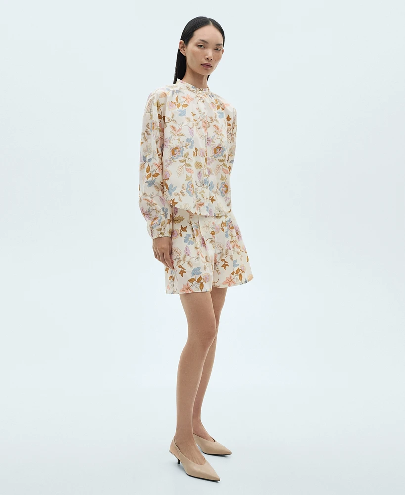 Mango Women's Floral Dart Shorts