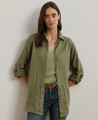 Lauren Ralph Lauren Petite 100% Linen Relaxed-Fit Shirt