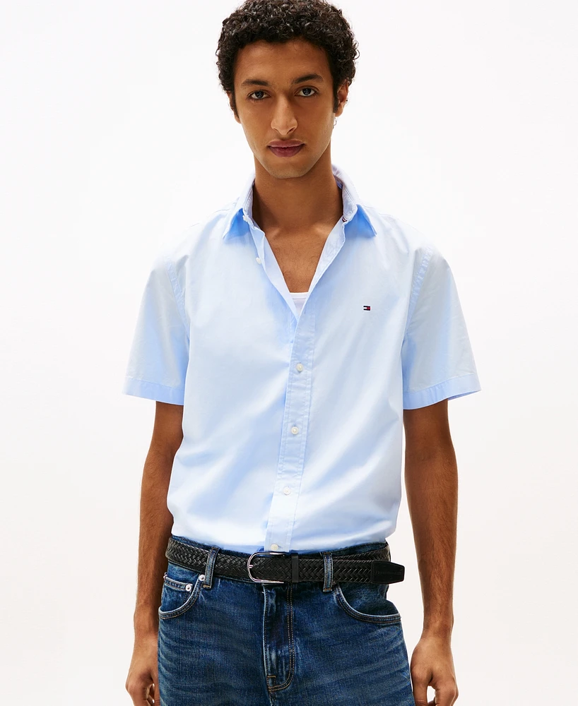 Tommy Hilfiger Men's Short Sleeve Flex Poplin Regular Fit Shirt