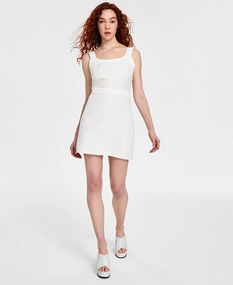 Guess Women's Elsie Denim-Trim Tweed Sleeveless Dress