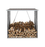 Garden Log Storage Shed Galvanized Steel 64.2"x32.7"x60.6