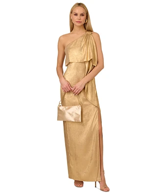 Adrianna Women's Metallic Layered One-Shoulder Gown
