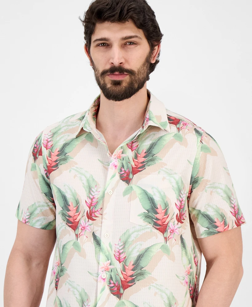Tommy Bahama Men's Coast Paradise Blooms IslandZone Moisture-Wicking Floral Button-Down Shirt