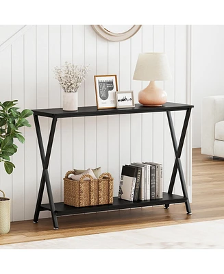 gaomon Side Table, 41.3" Narrow Console Table, Entryway Table with Metal Frame, Sofa Table, Hallway Table, Display Table for Living Room, Foyer, Bedro