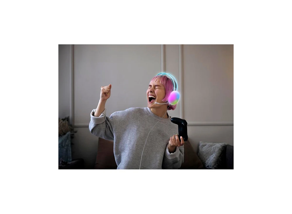Gabba Goods Rainbow Led Gaming Headset with Adjustable Microphone. For PS5, Ps4, Xbox Series X/S, Switch, Pc, Mobile