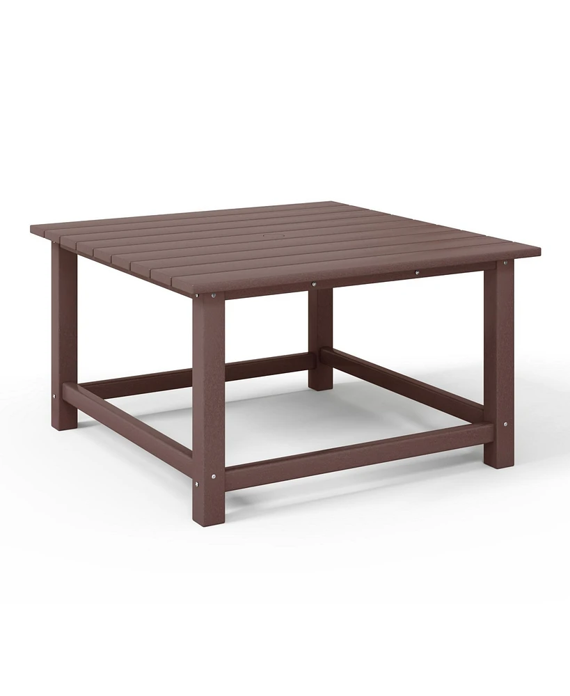 Low Outdoor Hdpe Square Patio Coffee Table