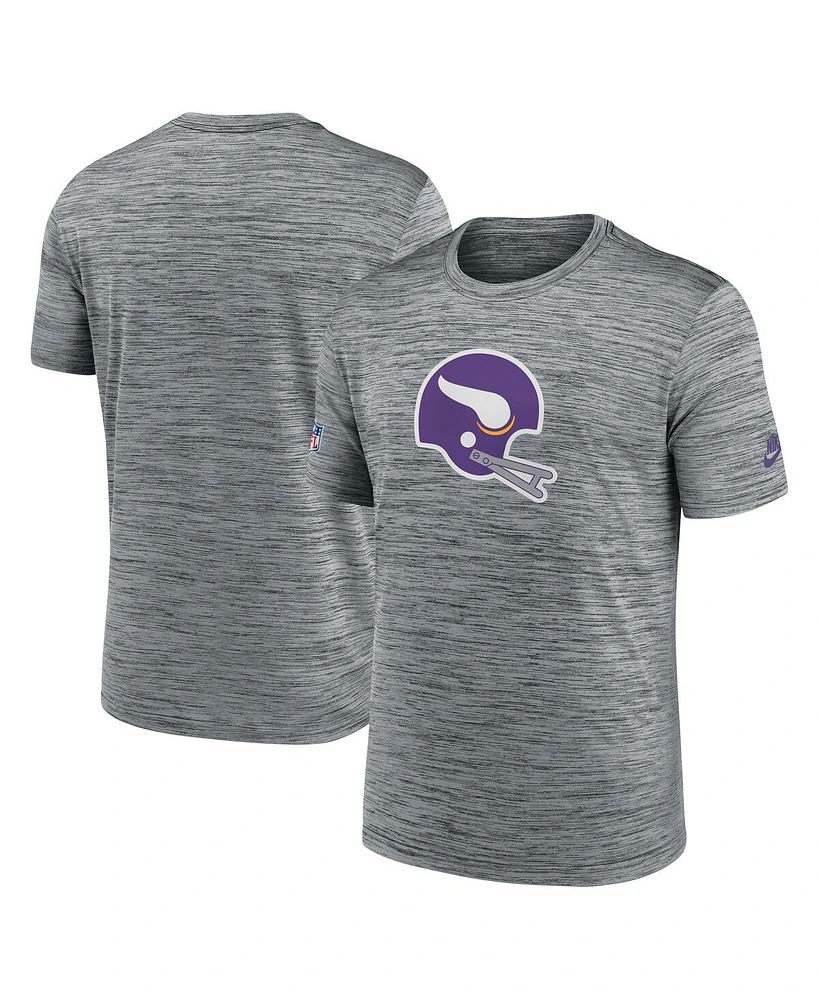 Nike Men's Heather Gray Minnesota Vikings Velocity Alternate Logo Performance T-Shirt