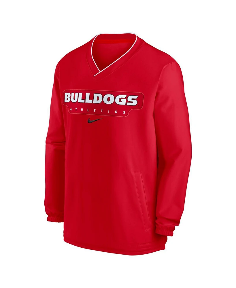 Nike Men's Red Georgia Bulldogs 2024 Sideline Pullover Windshirt