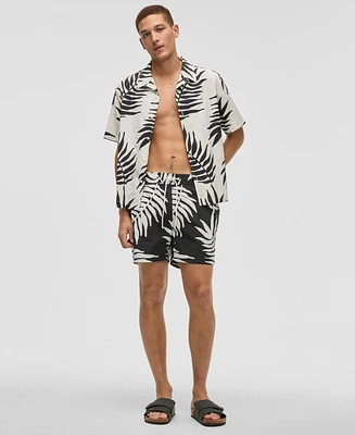 Mode of One Men's Large Palm Regular-Fit Printed 5" Swim Trunks, Exclusively at Macy's