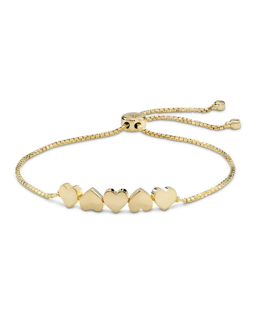 Devata Sweet Heart Box Chain Slider Bolo Bracelet in 14K Gold, Fits 6.0 in to 8.0 in wrist, approx. 4.7 grams