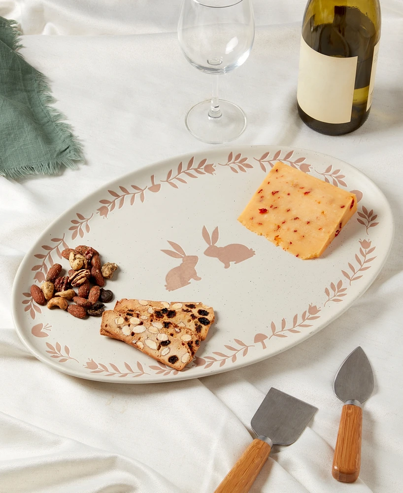 Haven 16" Easter Bunny Ceramic Oval Serving Platter