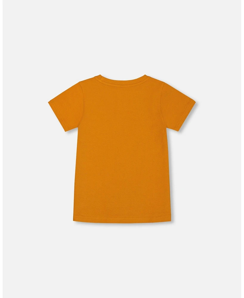 Deux par Deux Toddler Boys Organic Cotton Tee Vibrant Orange And Blue Vespa - Toddler|Child