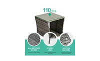 Outdoor Patio Wicker Side Table Stylish and Durable Table for Garden, Deck, or Patio Use
