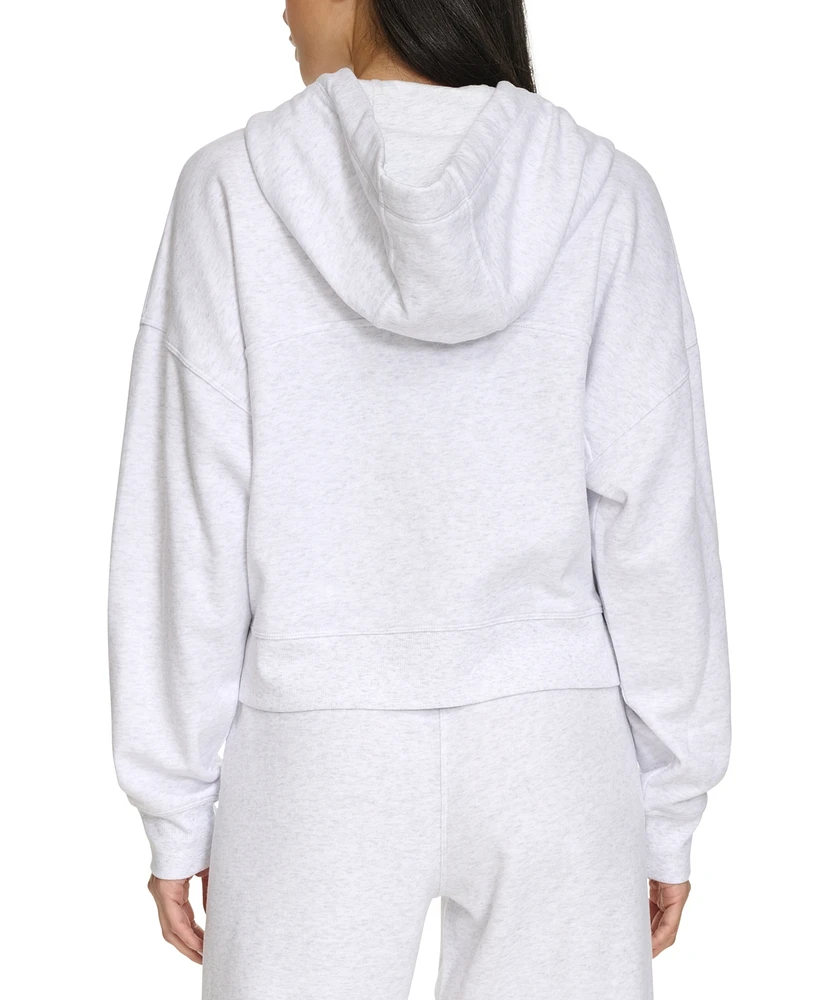Calvin Klein Women's Fleece Crop Zip-Front Long-Sleeve Hoodie