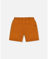 Deux par Deux Big Boys Stretch Twill Short Vibrant Orange