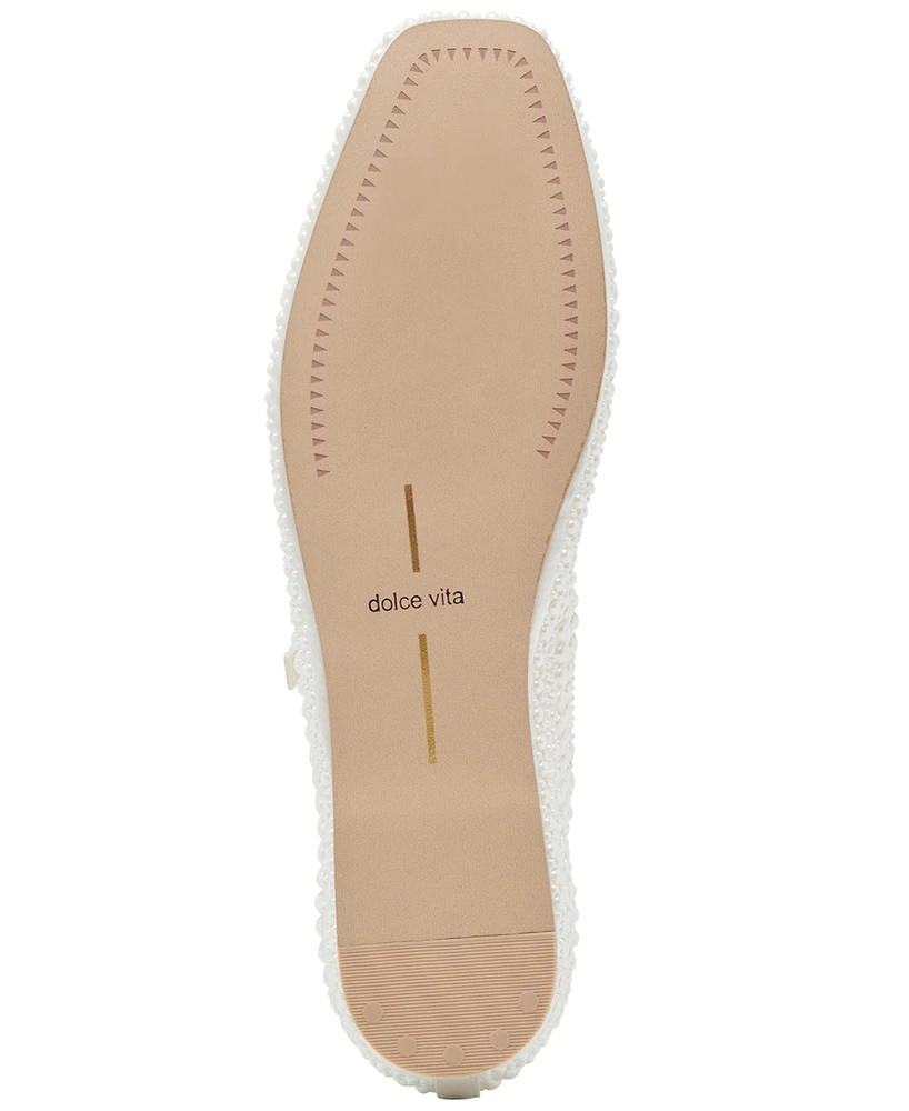 Dolce Vita Women's Reyes Pearl Square-Toe Mary Jane Flats
