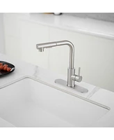 2 Sprayer Single Hole Single-Handle Pull Out Kitchen Faucet 360Swivel Spout