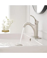 Single-Handle Single-Hole Farmhouse Bathroom Faucet Bathroom Drip-Free Lavatory Rv Sink Faucet in Brushed Gold