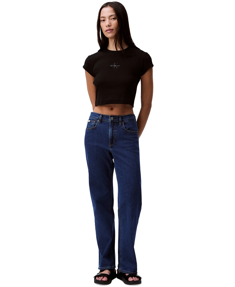 Calvin Klein Jeans Women's Monogram Logo Baby T-Shirt