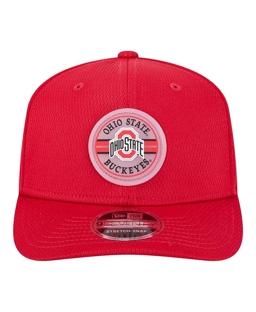 New Era Men's Scarlet Ohio State Buckeyes Patched 9SEVENTY Stretch-Snap Adjustable Hat