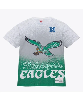 Mitchell & Ness Men's White Philadelphia Eagles Team Burst Vintage Logo T-Shirt