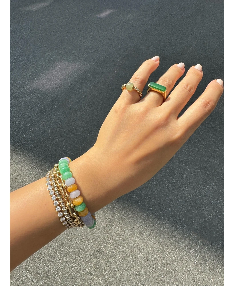 Lavender field - Beaded jade bracelet
