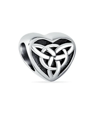 Bling Jewelry Irish Celtic Infinity Love Knot Heart Charm Bead Sterling Silver Bracelet