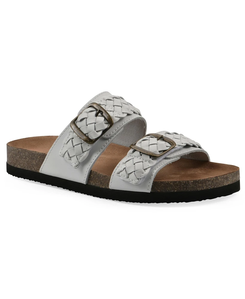 White Mountain Women's Hey Round Toe Flat Sandals