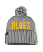 Fanatics Women's Gray St. Louis Blues Heritage Tilly Cuffed Knit Hat with Pom