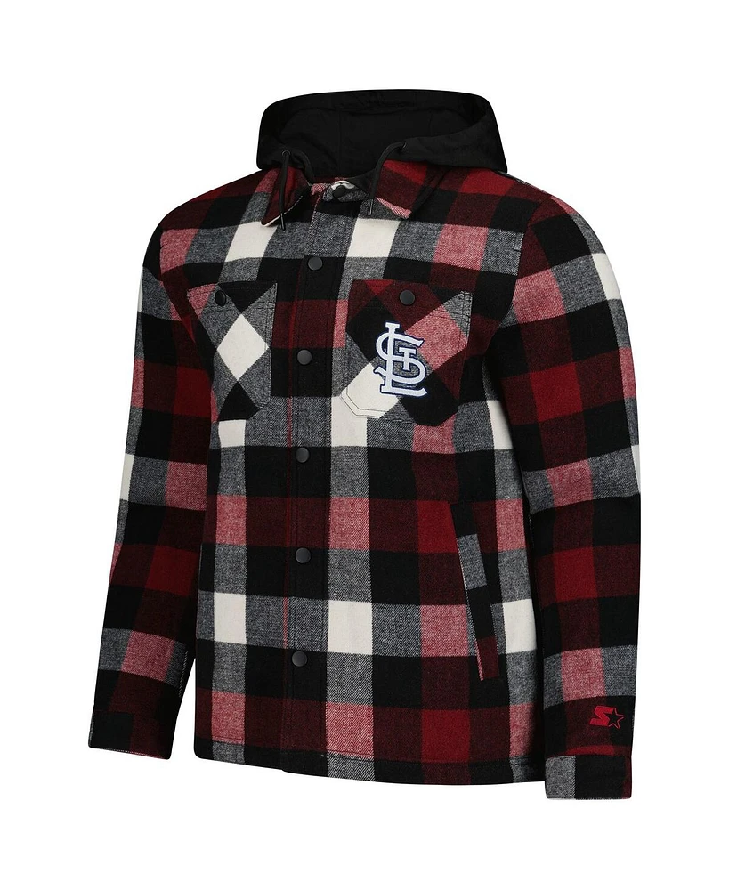 Starter Men's Red/Black St. Louis Cardinals Sherpa Full-Zip Hoodie Jacket