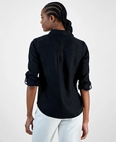 Charter Club Petite 100% Linen Button-Front Shirt, Created for Macy's
