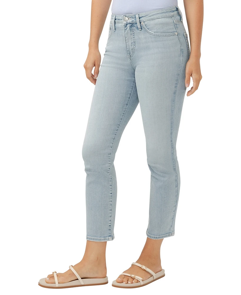 Silver Jeans Co. Women's Isbister High Rise Ankle Straight Leg Luxe Stretch