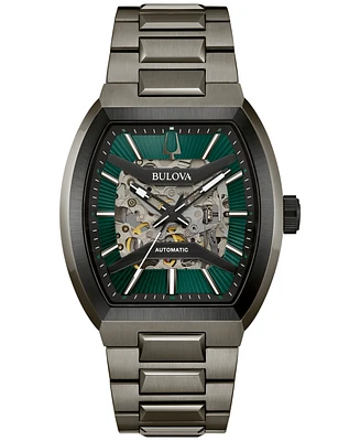 Bulova Men's Maquina Automatic Gray Stainless Steel Bracelet Watch 40mm