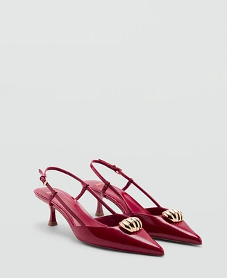 Mango Women's Metallic Detail High Heel Shoes