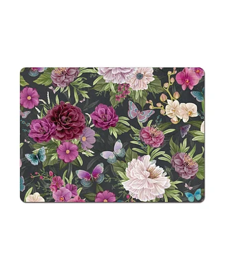 CounterArt Midnight Garden Hardboard Cork Placemats, Set of 4